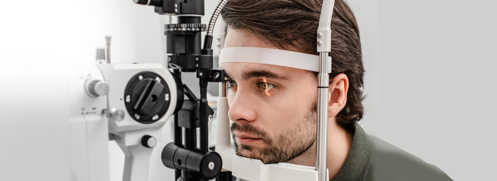 young man during eye exam in Katy